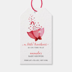 Niedlich Sweetheart Schirm Bow Baby Dusche Geschenkanhänger