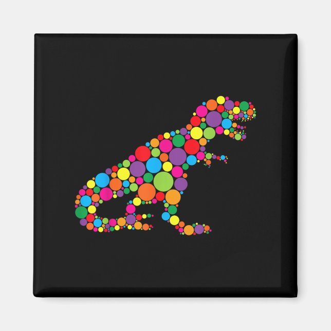 Niedlich T Rex Dinosaur Polka Dot Art Student Dot  Magnet (Vorne)