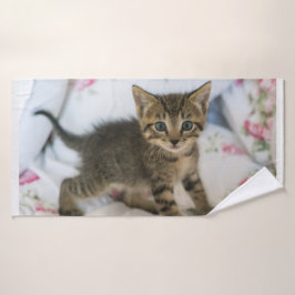 Niedlich Tabby Kitten sieht überraschend aus Badhandtuch Set