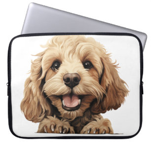 NIEDLICH TAN COCKAPOO PUPPY HUND LAPTOPSCHUTZHÜLLE
