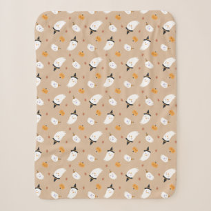 Niedlich Tan Ghost und Pumpkin Sherpa Blanket Sherpadecke