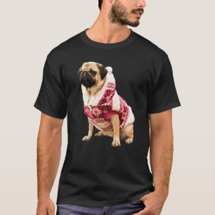 Niedlich Tan Mops Weihnachtsmannmütze Bild Weihnac T-Shirt