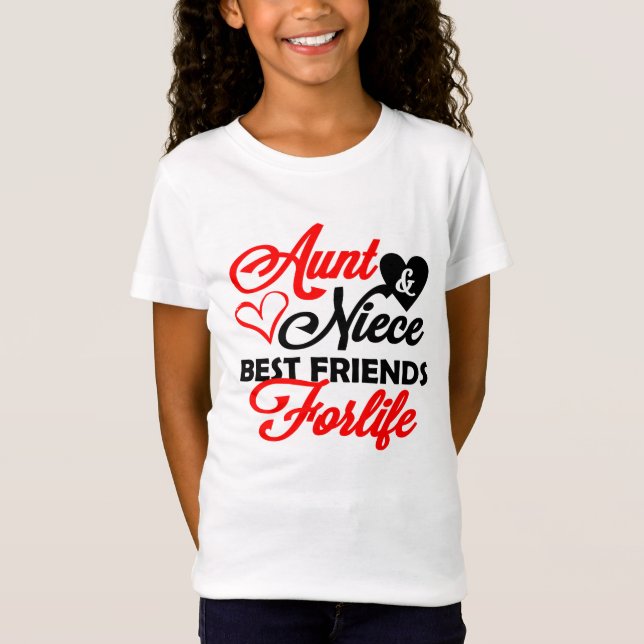 niedlich Tante Niece BESTE FREUNDIN Wortart T - Sh T-Shirt (Vorderseite)