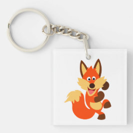 Niedlich Tanzend Cartoon Fox Acryllic Schlüsselanh Schlüsselanhänger