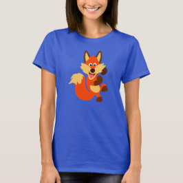 Niedlich Tanzend Cartoon Fox Women T - Shirt