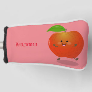 Niedlich tanzende Apfel-Cartoon-Abbildung Golf Headcover