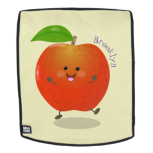 Niedlich tanzende Apfel-Cartoon-Abbildung Rucksack