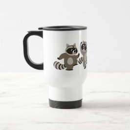 Niedlich Tanzende Cartoon Raccoons Tasse