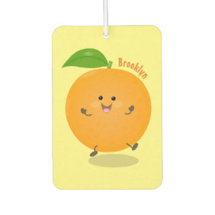 Niedlich tanzende Orangenzitrusfrüchte Autolufterfrischer