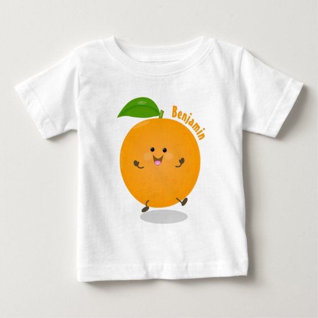 Niedlich tanzende Orangenzitrusfrüchte Baby T-shirt (Vorderseite)