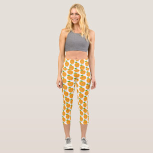 Niedlich tanzende Orangenzitrusfrüchte Capri Leggings