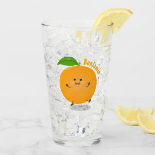 Niedlich tanzende Orangenzitrusfrüchte Glas