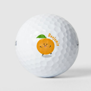 Niedlich tanzende Orangenzitrusfrüchte Golfball