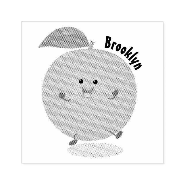 Niedlich tanzende Orangenzitrusfrüchte Gummistempel (Prägung)