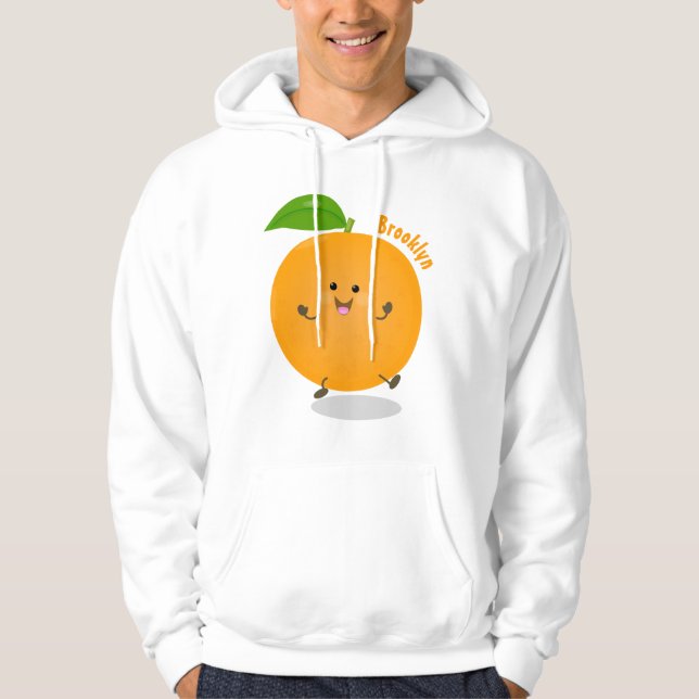 Niedlich tanzende Orangenzitrusfrüchte Hoodie (Vorderseite)