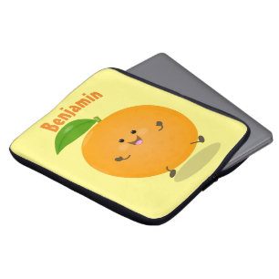 Niedlich tanzende Orangenzitrusfrüchte Laptopschutzhülle