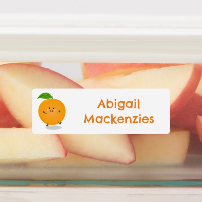 Niedlich tanzende Orangenzitrusfrüchte personalisi Etiketten (Befestigt)
