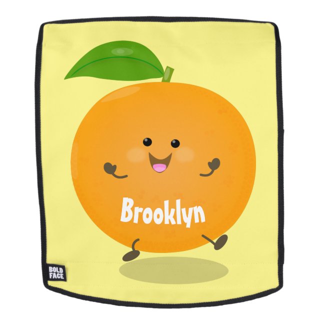 Niedlich tanzende Orangenzitrusfrüchte Rucksack (Abnehmbare Front)