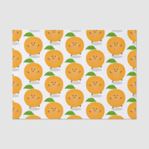 Niedlich tanzende Orangenzitrusfrüchte Seidenpapier