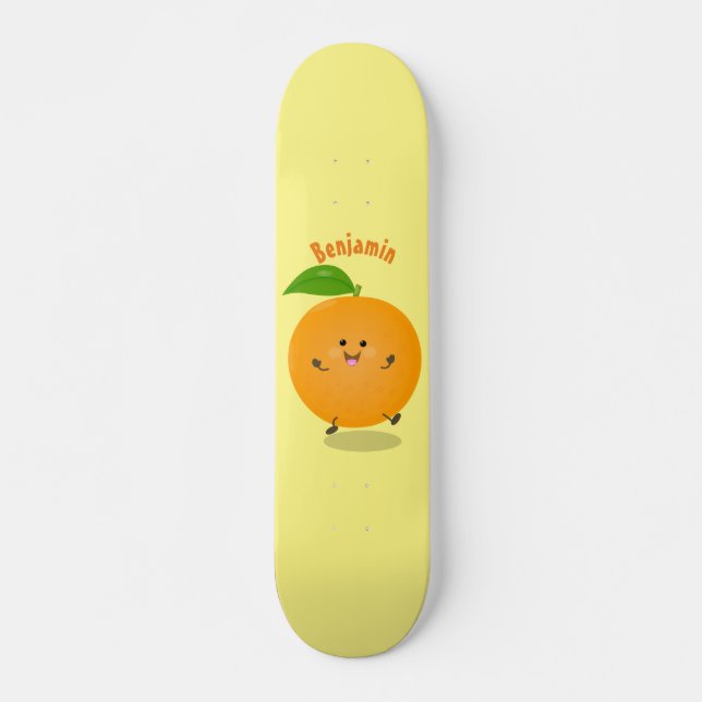Niedlich tanzende Orangenzitrusfrüchte Skateboard (Vorne)