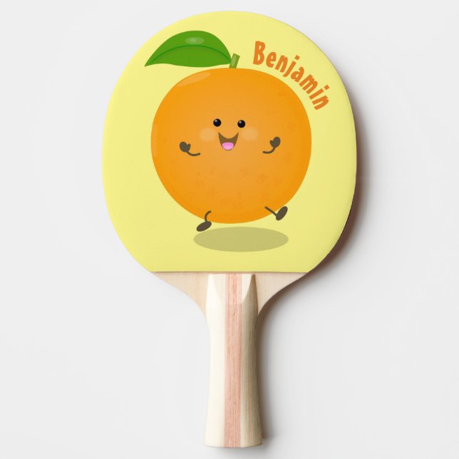 Niedlich tanzende Orangenzitrusfrüchte Tischtennis Schläger (Vorderseite)