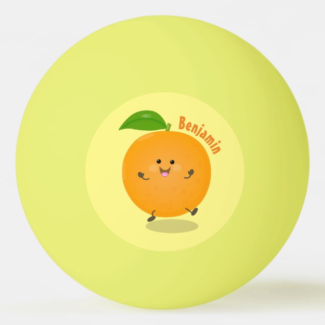 Niedlich tanzende Orangenzitrusfrüchte Tischtennisball (Vorderseite)