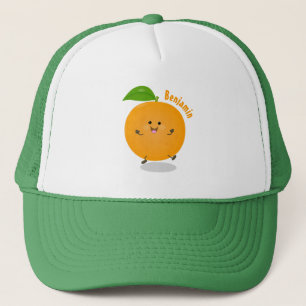 Niedlich tanzende Orangenzitrusfrüchte Truckerkappe