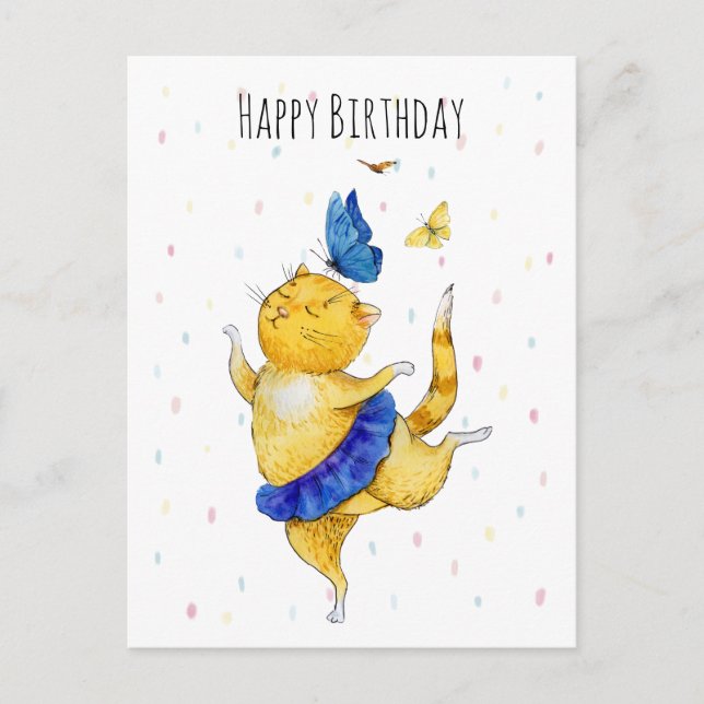 Niedlich Tanzkitty Postkarte (Vorderseite)