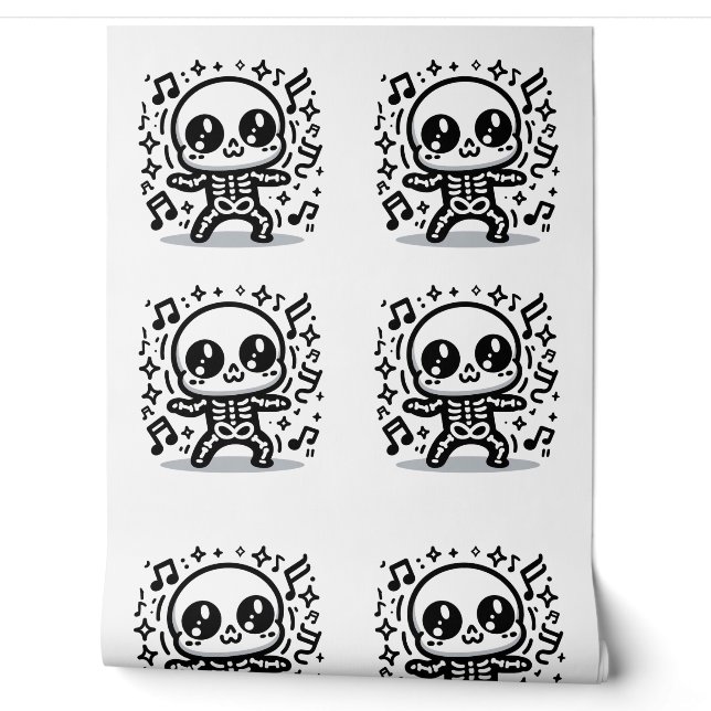 Niedlich Tanzsaal Skeleton Fun Kawaii Halloween Tapete (Abrollen)
