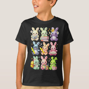 Niedlich Teacher Bunny Rabbit Reading Osterbunnies T-Shirt