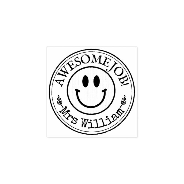 Niedlich Teacher Lächeln Custom Gummistempel (Prägung)