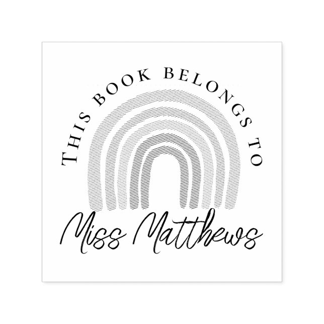 Niedlich Teacher Library Rainbow Buchzeichen Permastempel (Design)