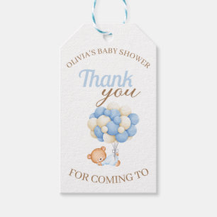 Niedlich Teddy Balloons Baby Boy Dusche Vielen Dan Geschenkanhänger