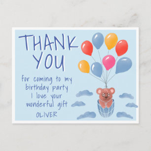 Niedlich Teddy Bar Balloons Kindergeburtstag Viele Postkarte