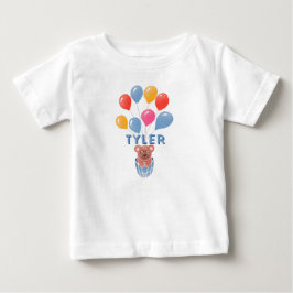 Niedlich Teddy Bär Blue Balloons Boy Name Baby T-shirt