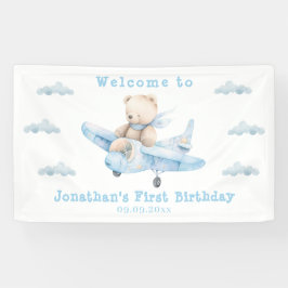 Niedlich Teddy Bar Geburtstags Begrüßungsbanner Banner