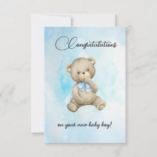 Niedlich Teddy Bär neue Baby Boy Gratulerkarten