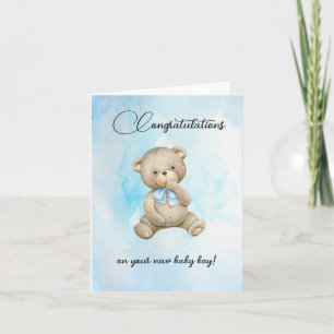 Niedlich Teddy Bär neue Baby Boy Gratulerkarten