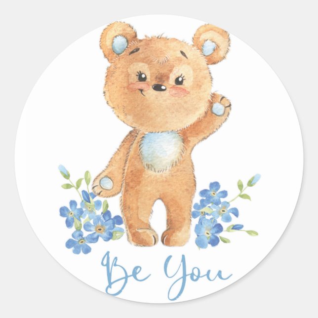 Niedlich Teddy Bären Motivation Aufkleber Seien Si (Vorderseite)