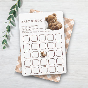 Niedlich Teddy Bear Baby Bingo Game Einladung