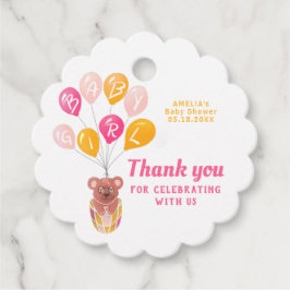 Niedlich Teddy Bear Balloon Babydusche Danke Geschenkanhänger