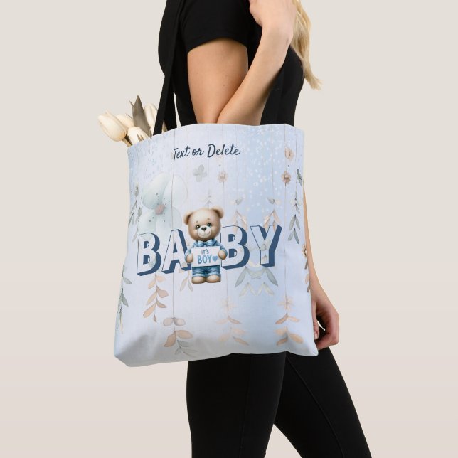 Niedlich Teddy Bear Blue Floral Beautiful Tasche (Von Nahem)