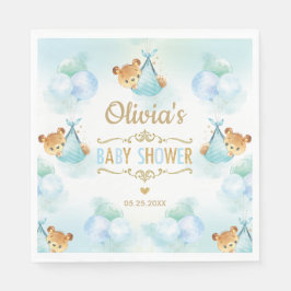Niedlich Teddy Bear Boy Baby Dusche Blue Paper Nap Serviette