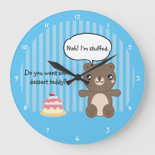 Niedlich Teddy Bear Kids Funny Joke Große Wanduhr