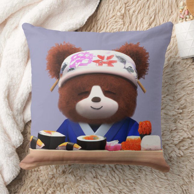 Niedlich Teddy Bear Sushi Koch Kissen (Decke)