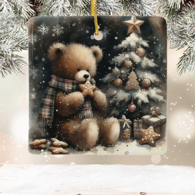 Niedlich Teddy Bear Weihnachten Keramikornament (Von Creator hochgeladen)