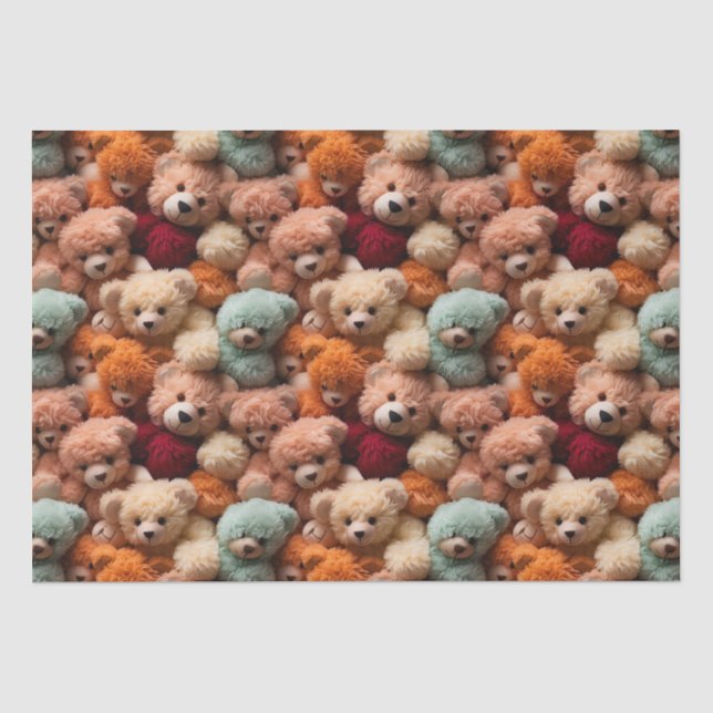 Niedlich Teddy Bears Crush | Neutrales Neugeborene Seidenpapier (Vorderseite)