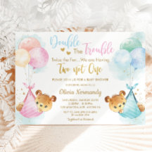 Niedlich Teddy Bears Twins Boy Girl Babydusche