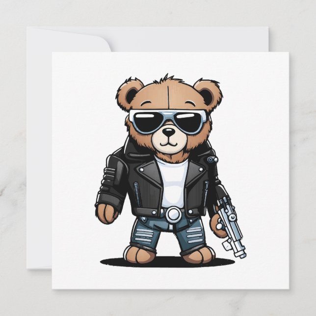 Niedlich Teddy Memes Einladung (Vorderseite)