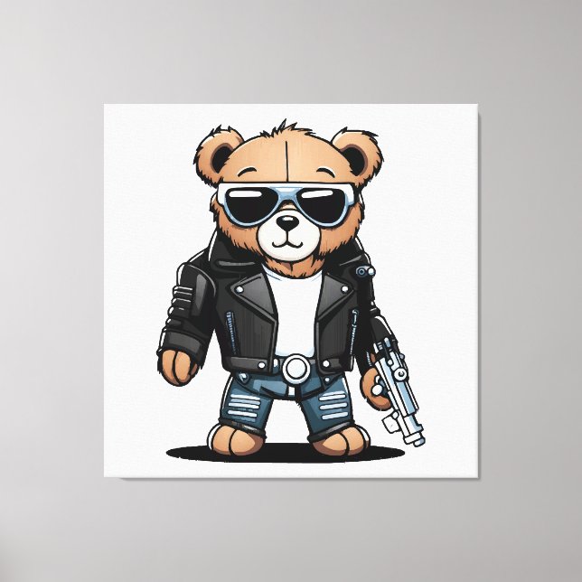 Niedlich Teddy Memes Leinwanddruck (Vorderseite)